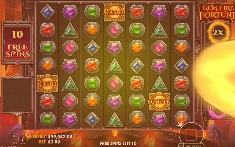 Freispiel-Runde mit Scatter-Anzeige und Restdrehungen